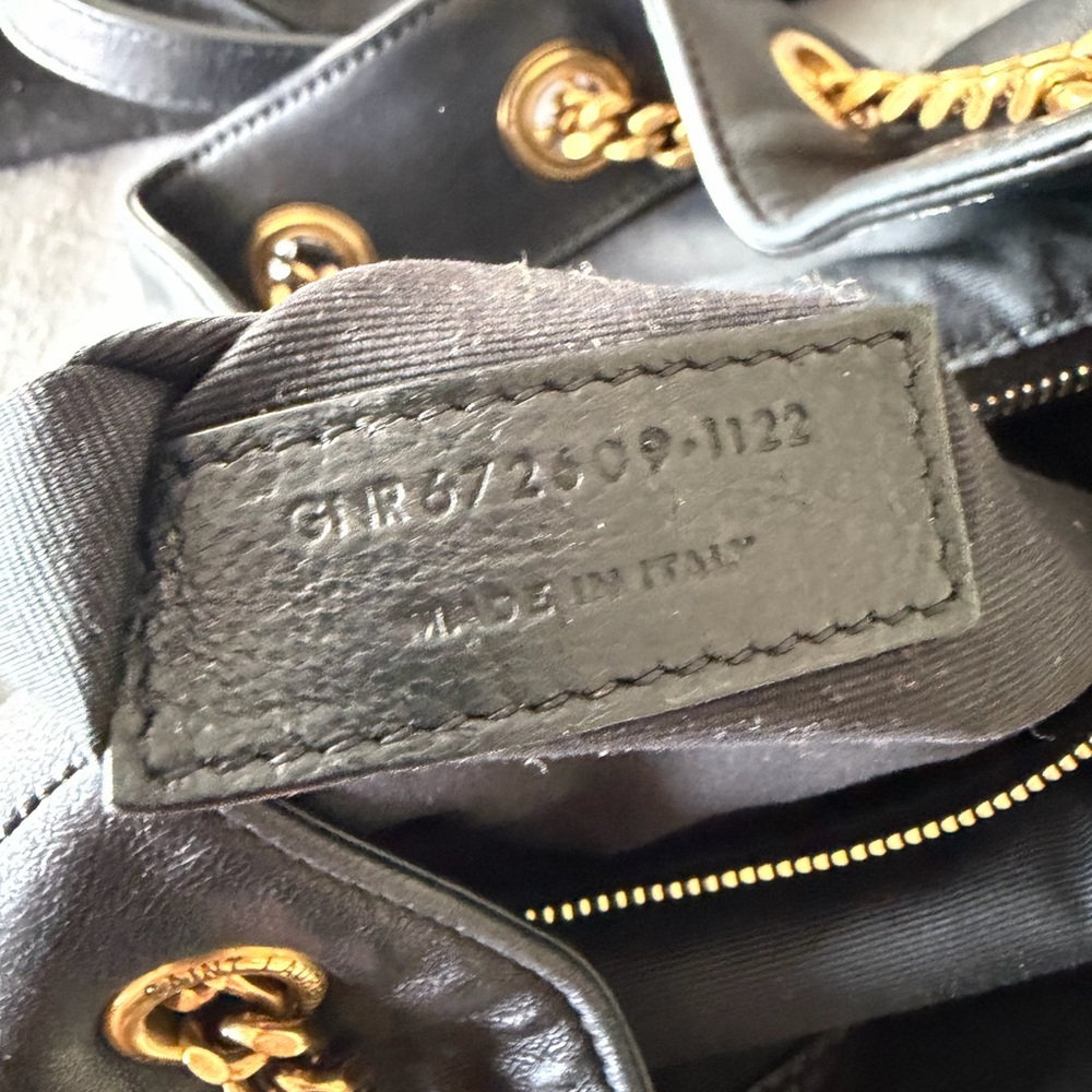 Saint Laurent Black Chevron Quilted Leather Backpack with Subtle YSL Hardware - Picture 10 of 10